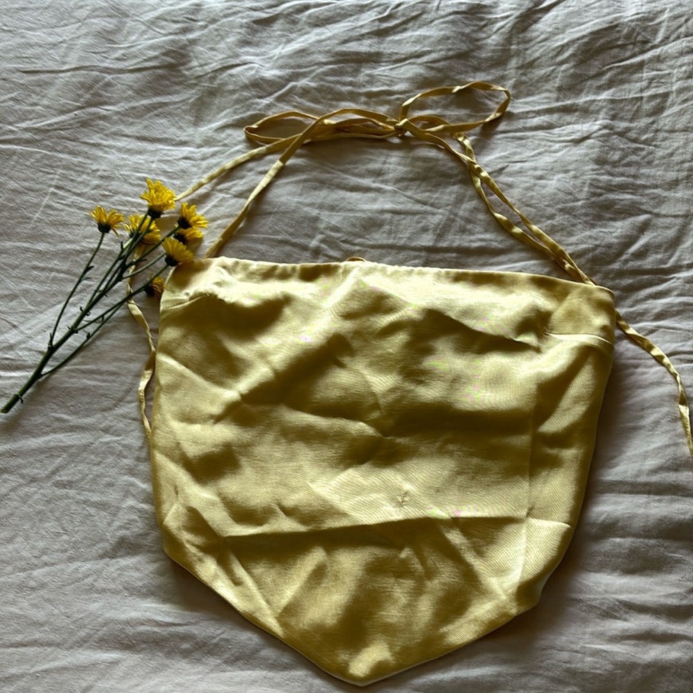 Oh Polly Lemon Yellow Satin Backless Strappy Top